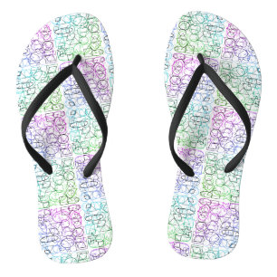Abstract geometrisch patroon Getegeld en gefilte Teenslippers
