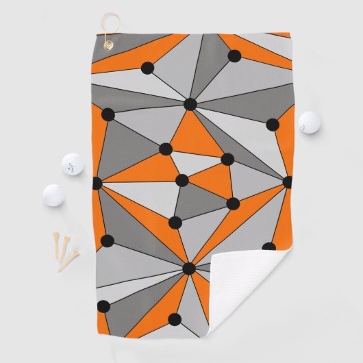 Abstract geometrisch patroon - grijs en oranje. golfhanddoek (Insitu)