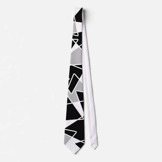 Abstract geometrisch patroon - grijs en wit. stropdas (Voorkant)