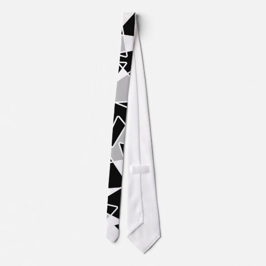 Abstract geometrisch patroon - grijs en wit. stropdas (Achterkant)
