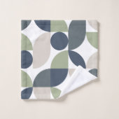 Abstract geometrisch patroon grijs groen midden ee bad handdoek (Wasdoekje)