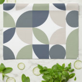 Abstract geometrisch patroon grijs groen midden ee theedoek (Gevouwen)