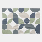 Abstract geometrisch patroon grijs groen midden ee theedoek (Horizontaal)