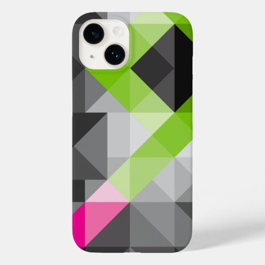 Abstract geometrisch patroon Grijs roze groene kle Case-Mate iPhone Case (Achterkant)