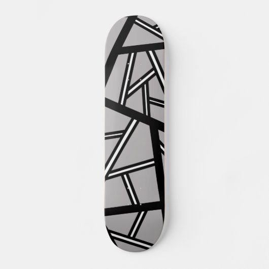 Abstract geometrisch patroon - grijs skateboard (Voorkant)