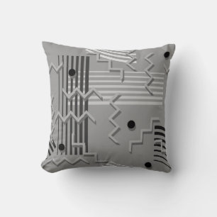 Abstract geometrisch patroon grijze kussen