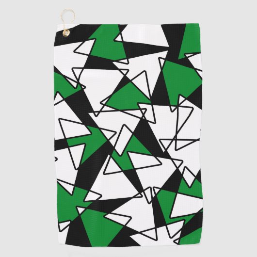 Abstract geometrisch patroon - groen en wit. golfhanddoek (Voorkant)