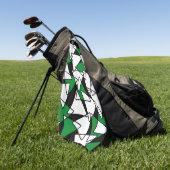 Abstract geometrisch patroon - groen en wit. golfhanddoek (Groen)