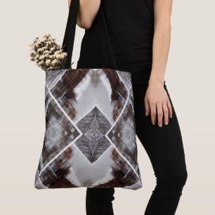 Abstract geometrisch patroon in de winter draagtas