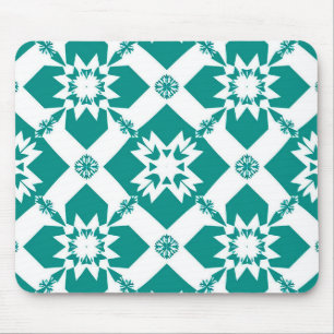 Abstract geometrisch patroon in wit en groen muismat