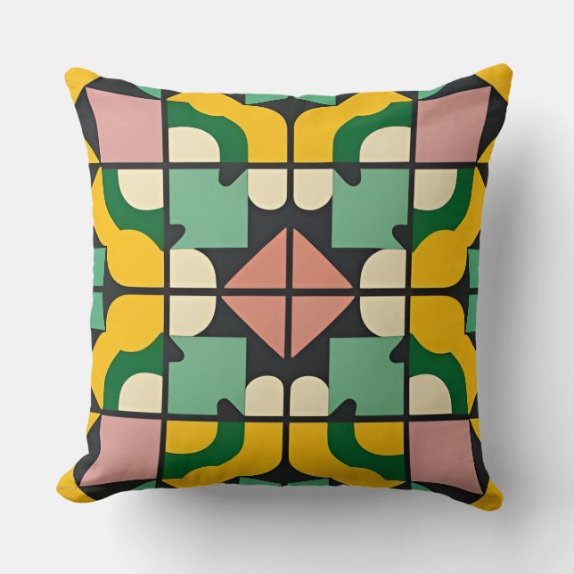 Abstract geometrisch patroon kussen (Voorkant)