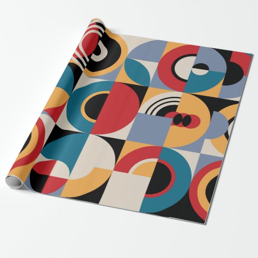 Abstract geometrisch patroon. Memphis stijl print Cadeaupapier (Uitgerold)