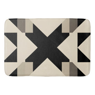 Abstract geometrisch patroon met contrasterend zwa badmat