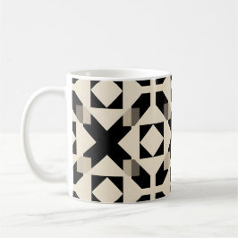Abstract geometrisch patroon met contrasterend zwa koffiemok