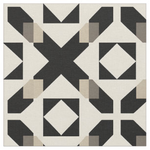 Abstract geometrisch patroon met contrasterend zwa stof