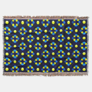 Abstract geometrisch patroon met gele stippen deken