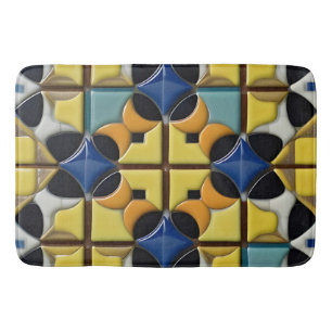 Abstract geometrisch patroon met levendige kleuren badmat