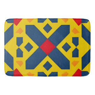 Abstract geometrisch patroon met levendige kleuren badmat