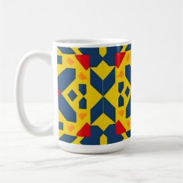 Abstract geometrisch patroon met levendige kleuren koffiemok