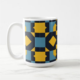 Abstract geometrisch patroon met levendige kleuren koffiemok