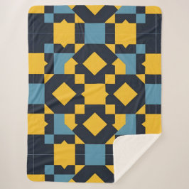 Abstract geometrisch patroon met levendige kleuren sherpa deken