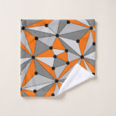 Abstract geometrisch patroon - oranje en grijs. bad handdoek (Wasdoekje)