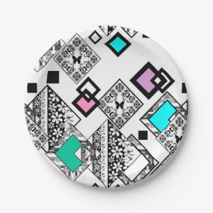 Abstract geometrisch patroon papieren bordje
