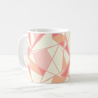 Abstract geometrisch patroon roze beige koffiemok