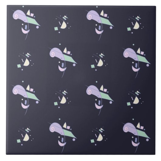 Abstract geometrisch patroon tegeltje (Voorkant)