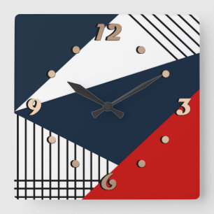Abstract geometrisch patroon vierkante klok