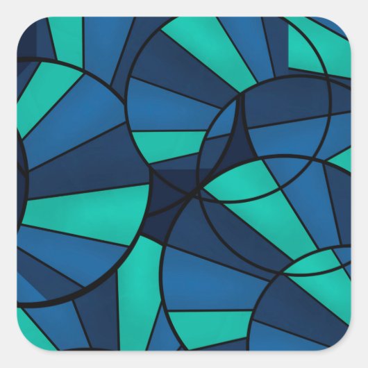 Abstract geometrisch patroon vierkante sticker (Voorkant)