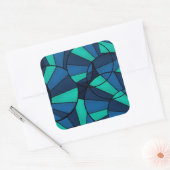 Abstract geometrisch patroon vierkante sticker (Envelop)