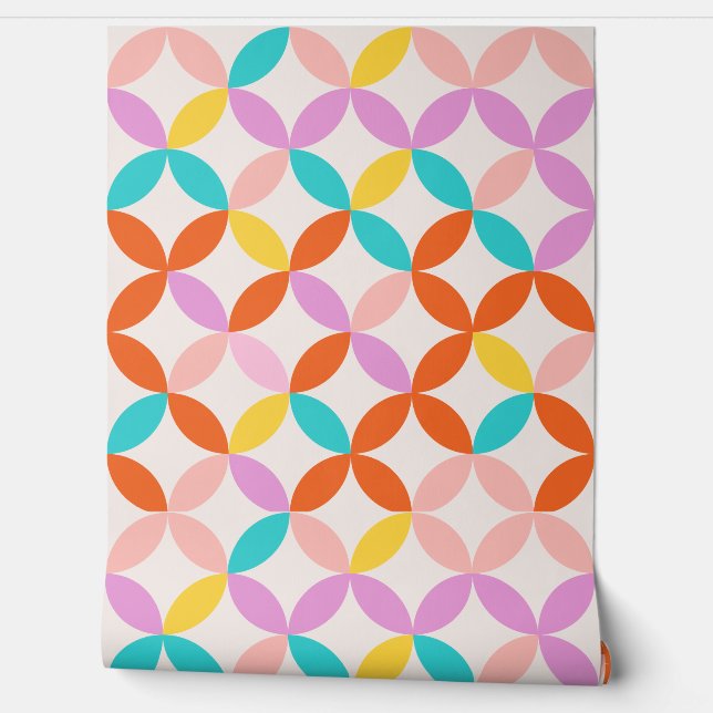 Abstract geometrisch patroon voor kleurrijke retro behang (Afrollen)