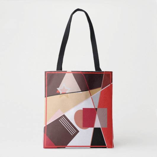 Abstract geometrisch patroon, zijden sjaal desi draagtas (Voorkant)