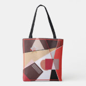 Abstract geometrisch patroon, zijden sjaal desi draagtas (Achterkant)