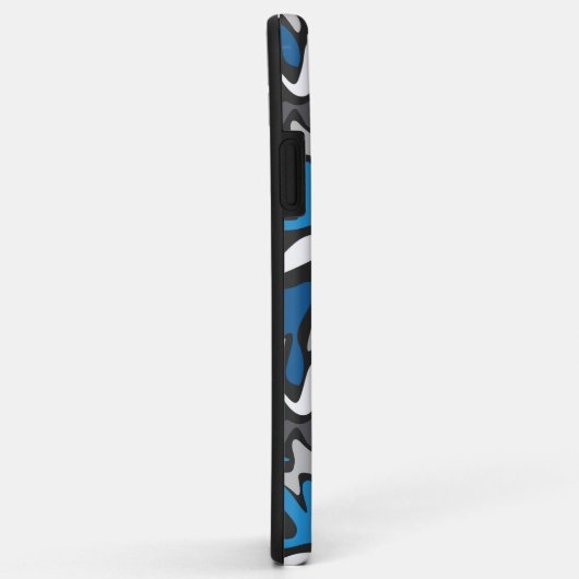 abstract, geometrisch, patroon-, zwart- en blauwe  Case-Mate iPhone case (Achterkant/rechts)