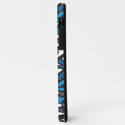 abstract, geometrisch, patroon-, zwart- en blauwe  Case-Mate iPhone case (Achterkant/links)