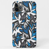 abstract, geometrisch, patroon-, zwart- en blauwe  Case-Mate iPhone case (Achterkant)