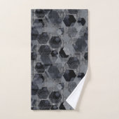 Abstract geometrisch patroon, zwart en grijs. bad handdoek (Handdoek)