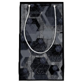 Abstract geometrisch patroon, zwart en grijs. klein cadeauzakje (Voorkant)