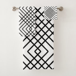 Abstract geometrisch patroon - zwart-wit. bad handdoek