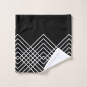 Abstract geometrisch patroon - zwart-wit. bad handdoek (Wasdoekje)
