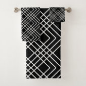 Abstract geometrisch patroon - zwart-wit. bad handdoek (Insitu)