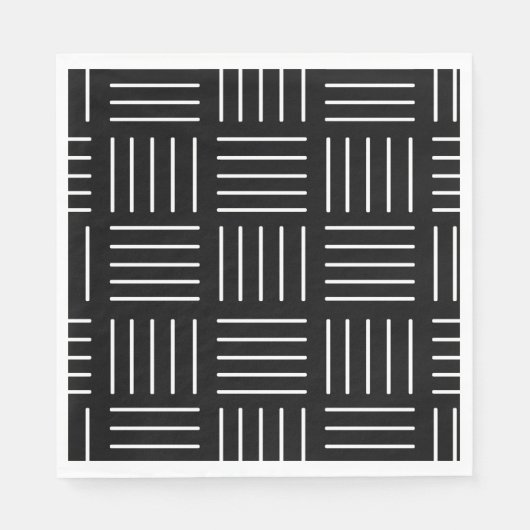 Abstract geometrisch patroon - zwart-wit. servet (Voorkant)