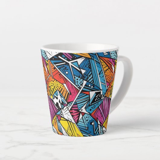 Abstract geometrisch patroonontwerp 21 - Latte Mok (Rechterhoek)
