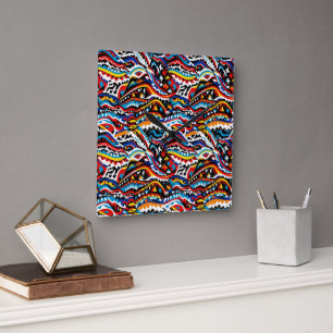 Abstract geometrisch patroonontwerp 36 - Wandklok Vierkante Klok