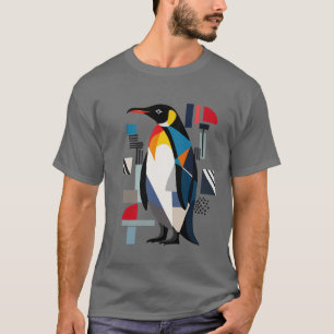Abstract geometrisch pinguïn ontwerp t-shirt
