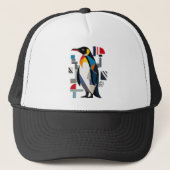 Abstract geometrisch pinguïn ontwerp trucker pet (Voorkant)