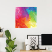 Abstract geometrisch regenboogPoster Poster (Thuiskantoor)