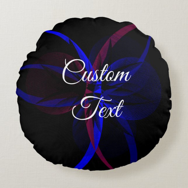 Abstract geometrisch rond kussen (Voorkant)